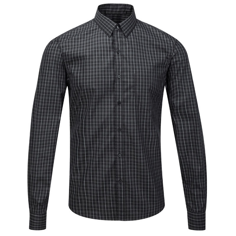 POINT COLLAR PLAID SHIRT