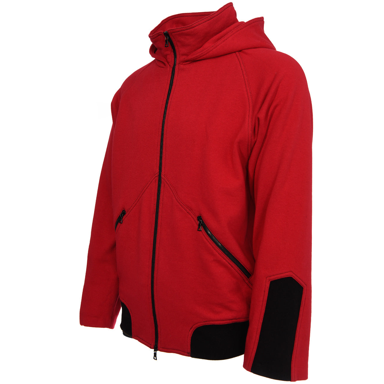 MOCK NECK HOODIE, RED