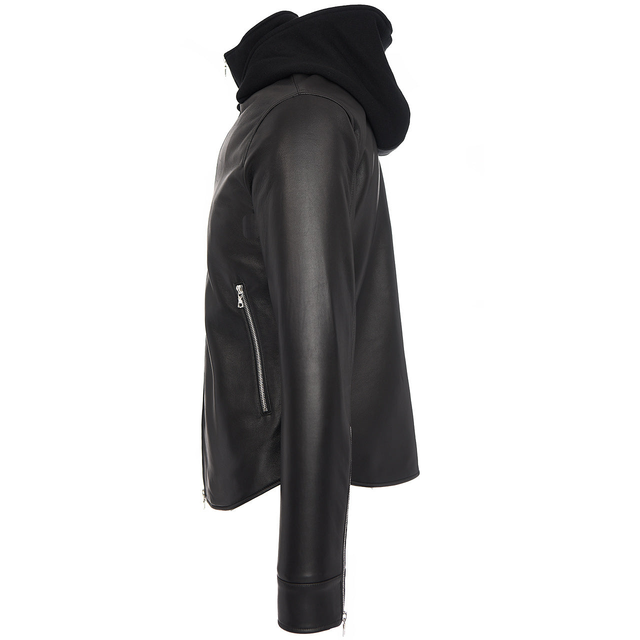 HOODED LEATHER JACKET
