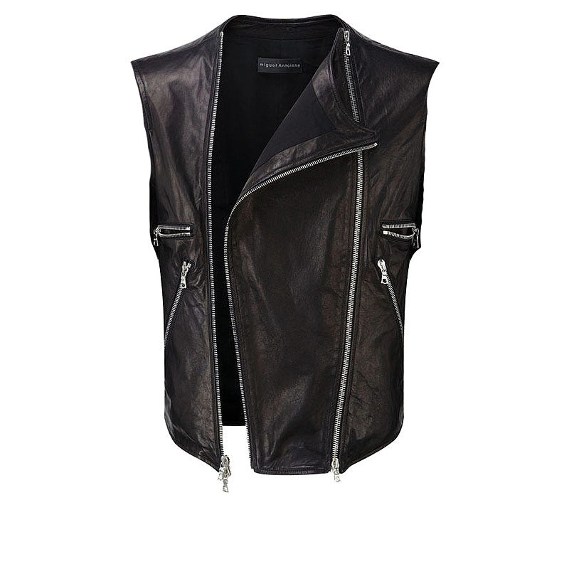 VINTAGE LEATHER BIKER VEST