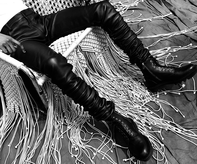 72" Inseam STRETCH LEATHER JEANS