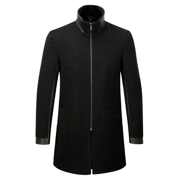 NEOPRENE + LEATHER COAT