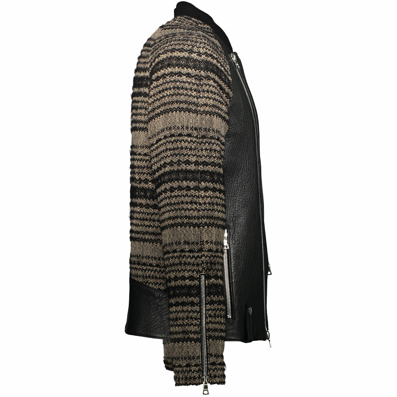 KNIT, RAGLAN LEATHER BIKER JACKETS