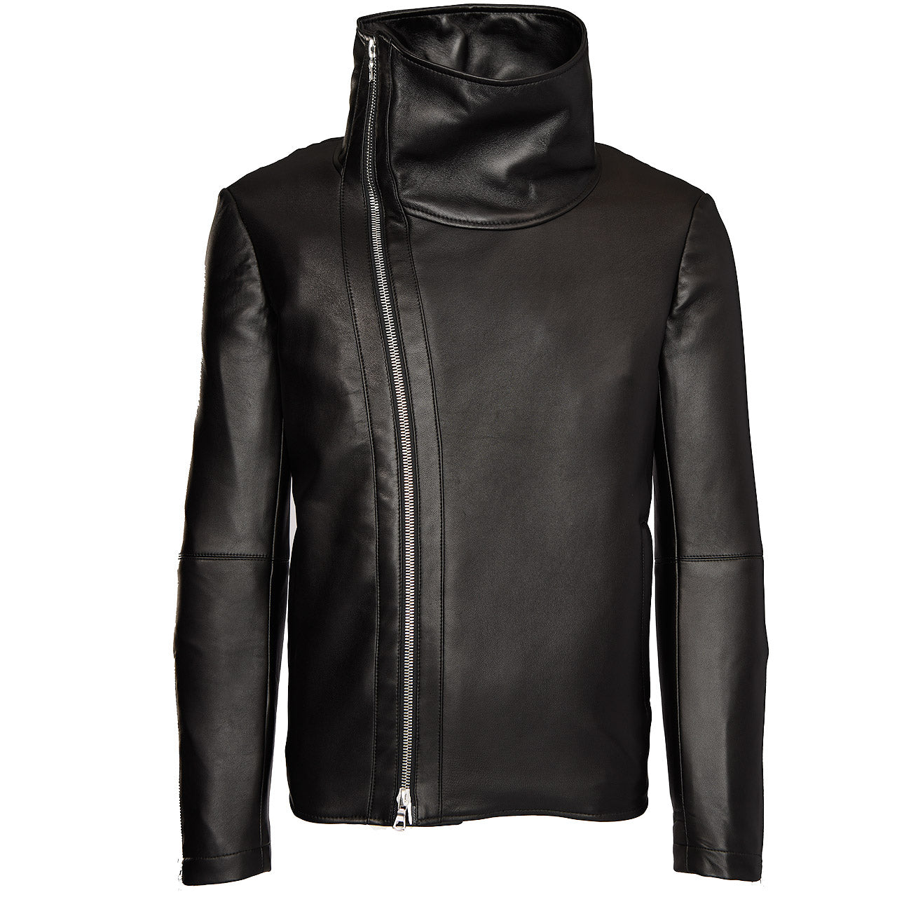 COWL NECK LEATHER JACKET