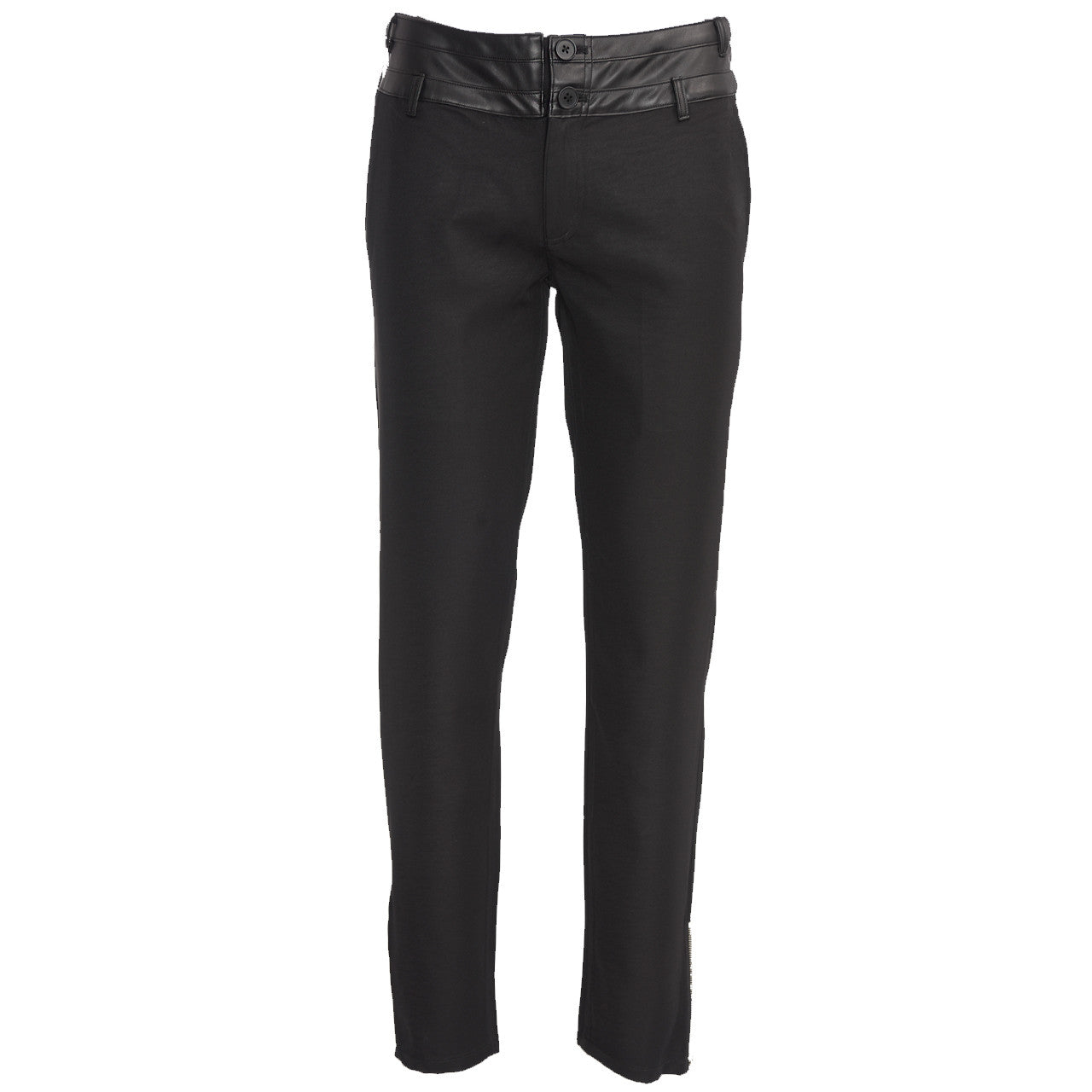 Leather Contrast Tailored Trouser