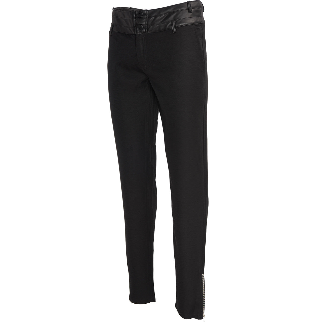 Leather Contrast Tailored Trouser