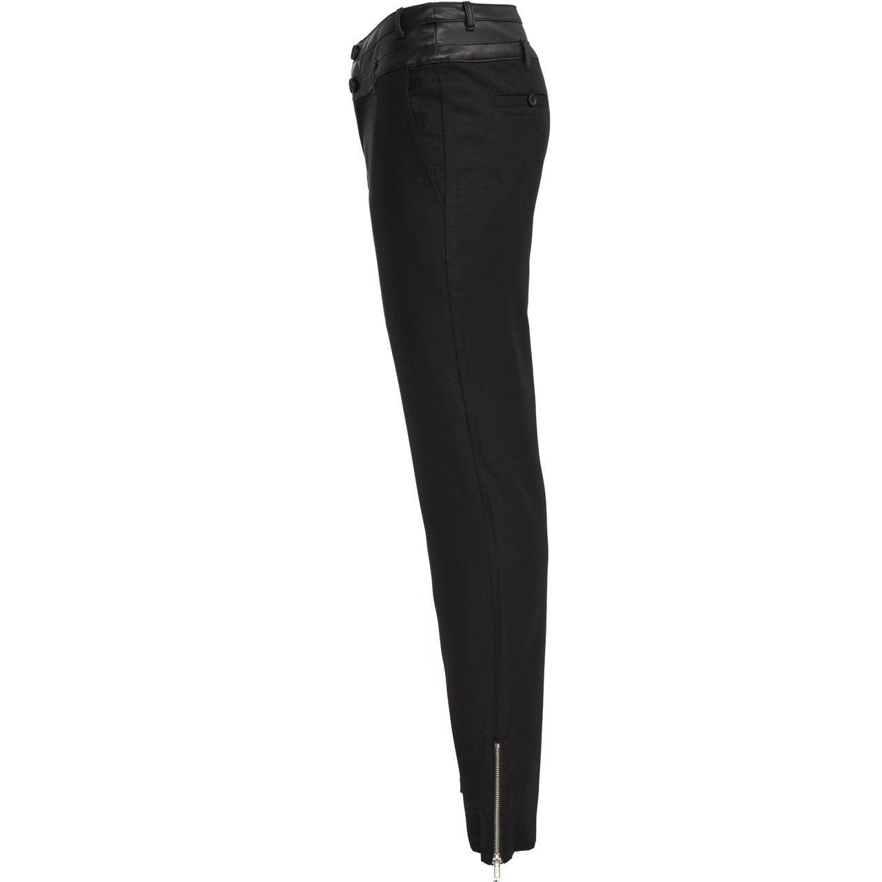 Leather Contrast Tailored Trouser