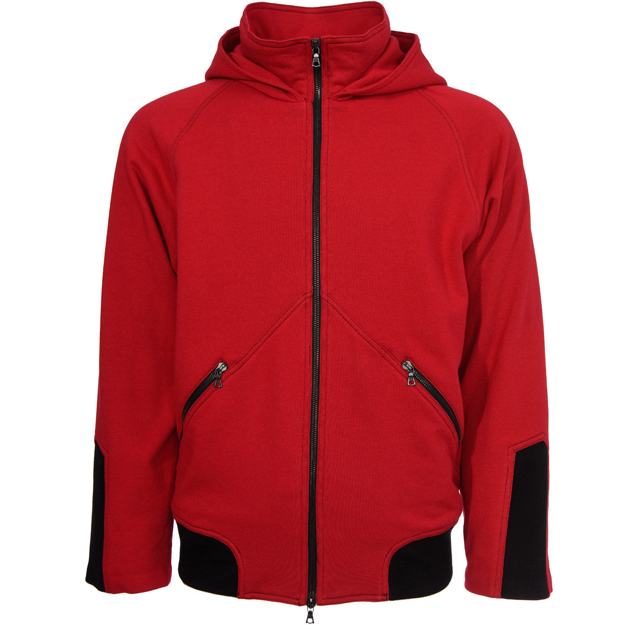 MOCK NECK HOODIE, RED