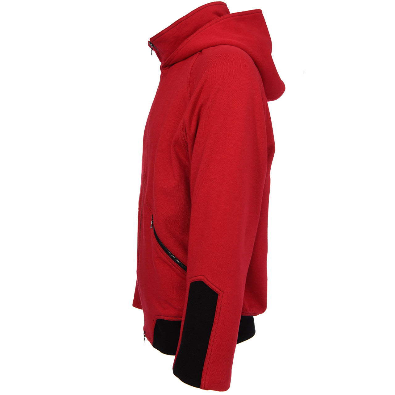 MOCK NECK HOODIE, RED