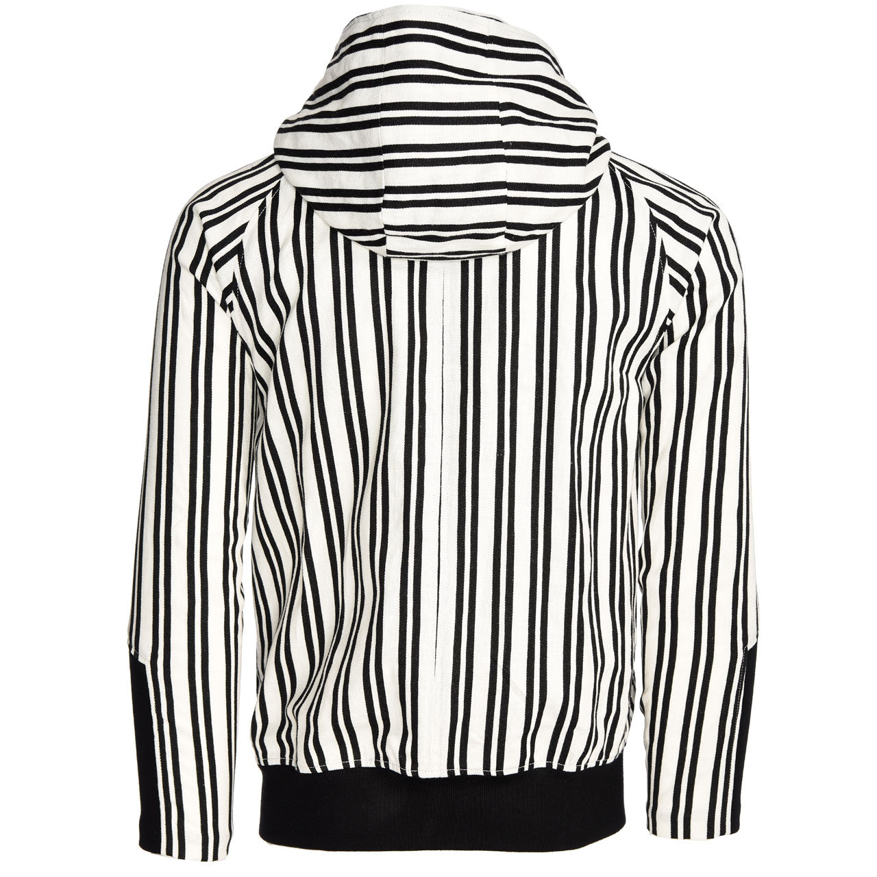 MOCK NECK STRIPED HOODIE