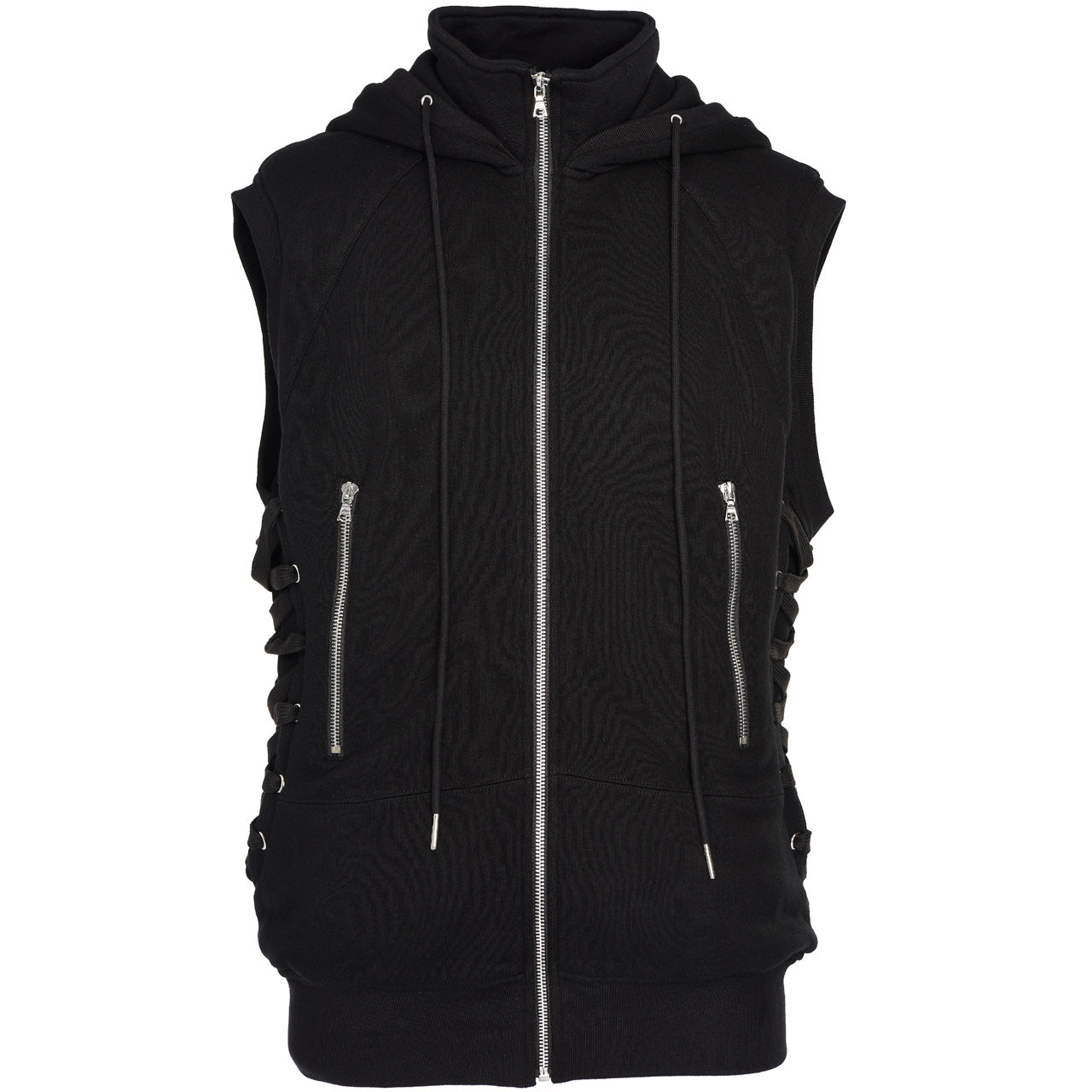 SLEEVELESS BIKER HOODIE