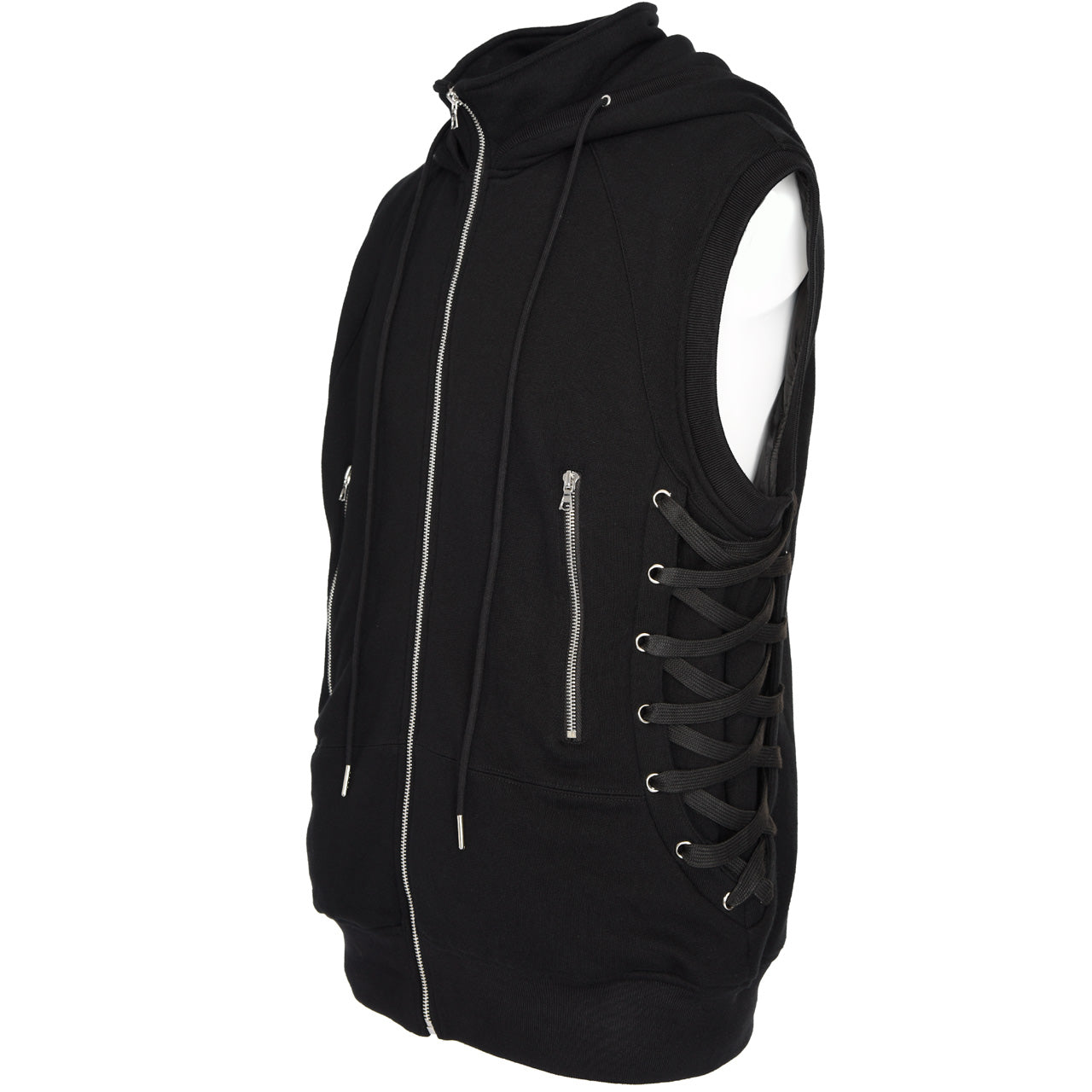 SLEEVELESS BIKER HOODIE