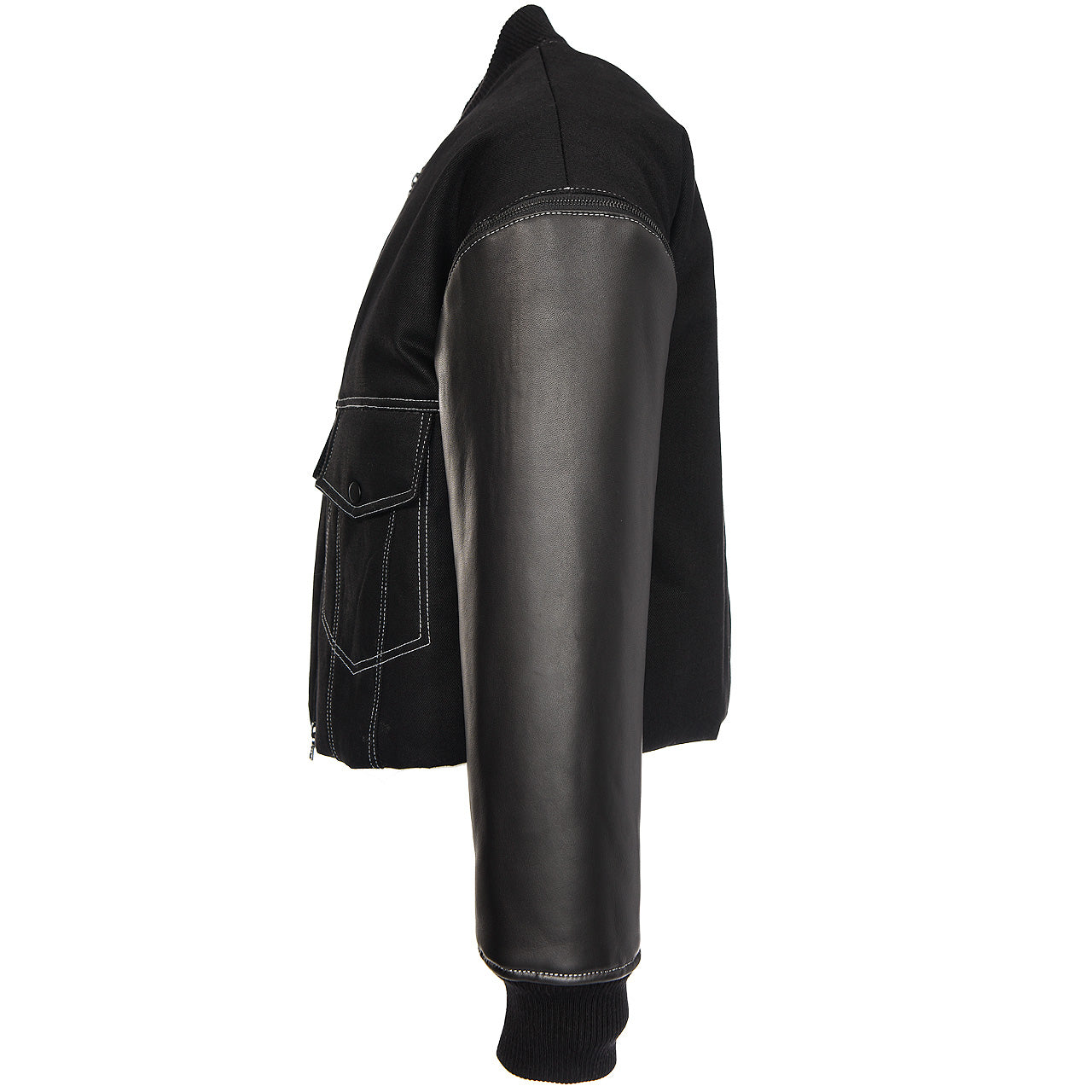 DENIM & LEATHER CONVERTIBLE JACKET