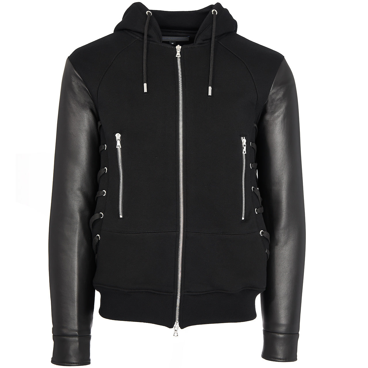 HYBRID LEATHER SWEAT HOODIE
