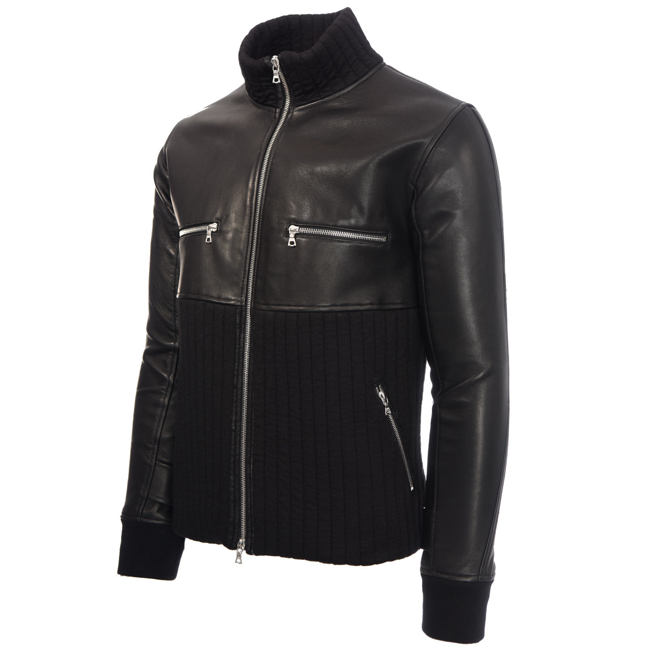 LEATHER & WOOL JACKET