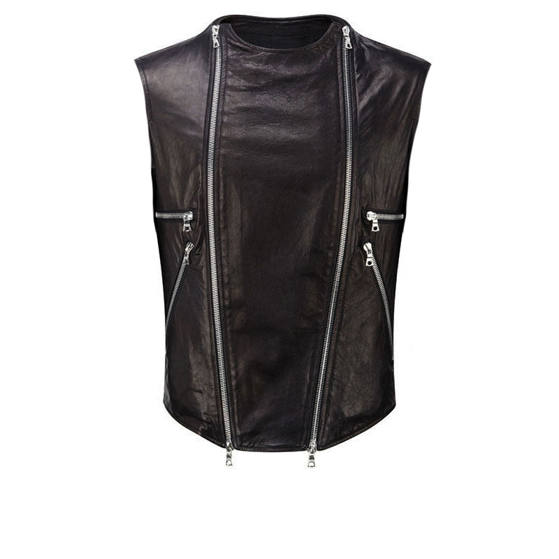 VINTAGE LEATHER BIKER VEST