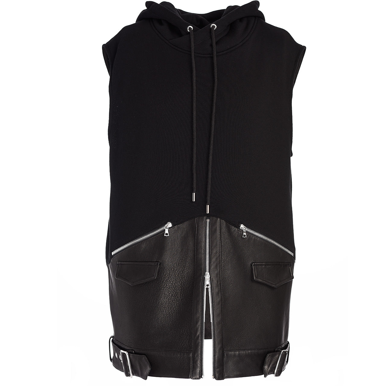SLEEVELESS BIKER SWEATSHIRT HOODIE