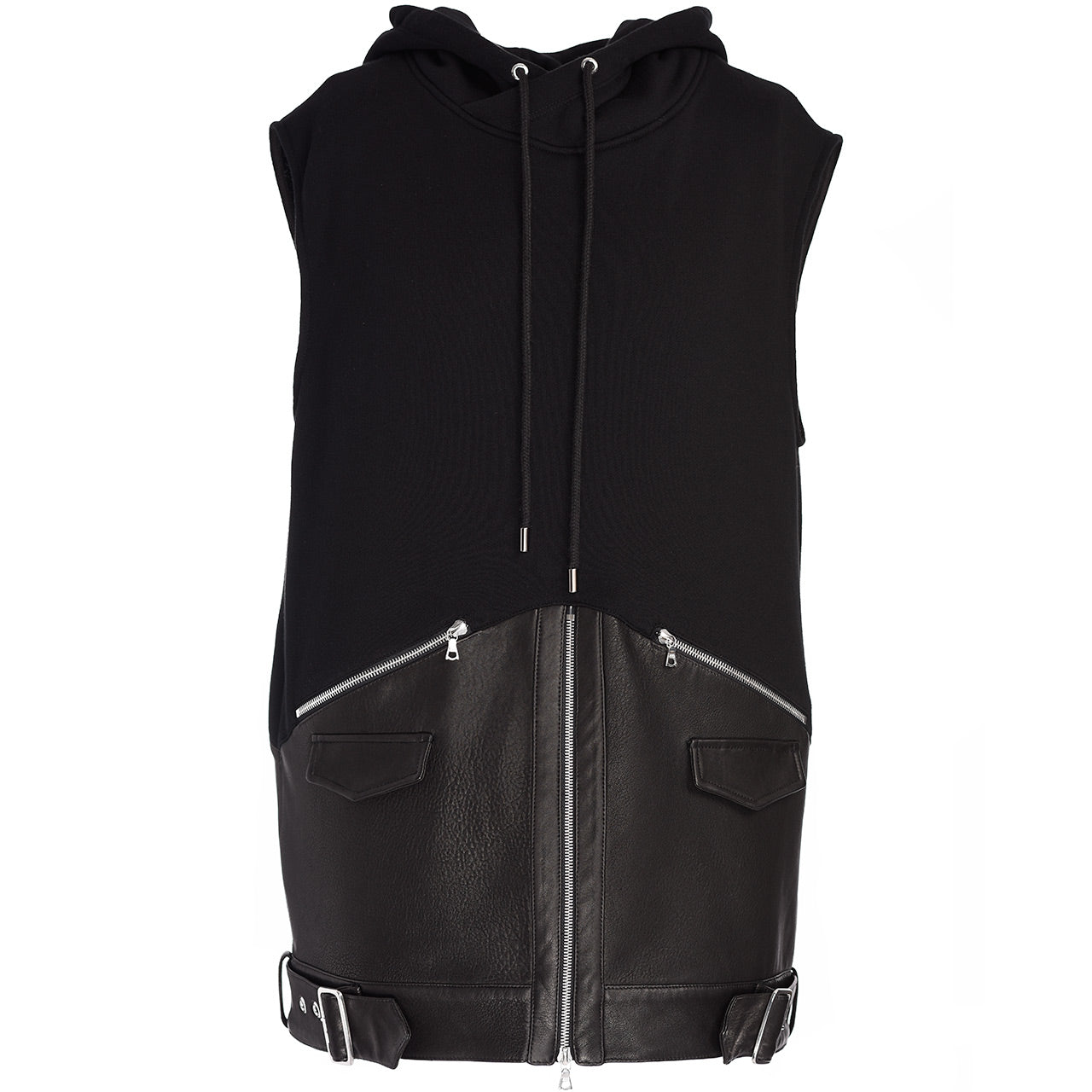 SLEEVELESS BIKER SWEATSHIRT HOODIE