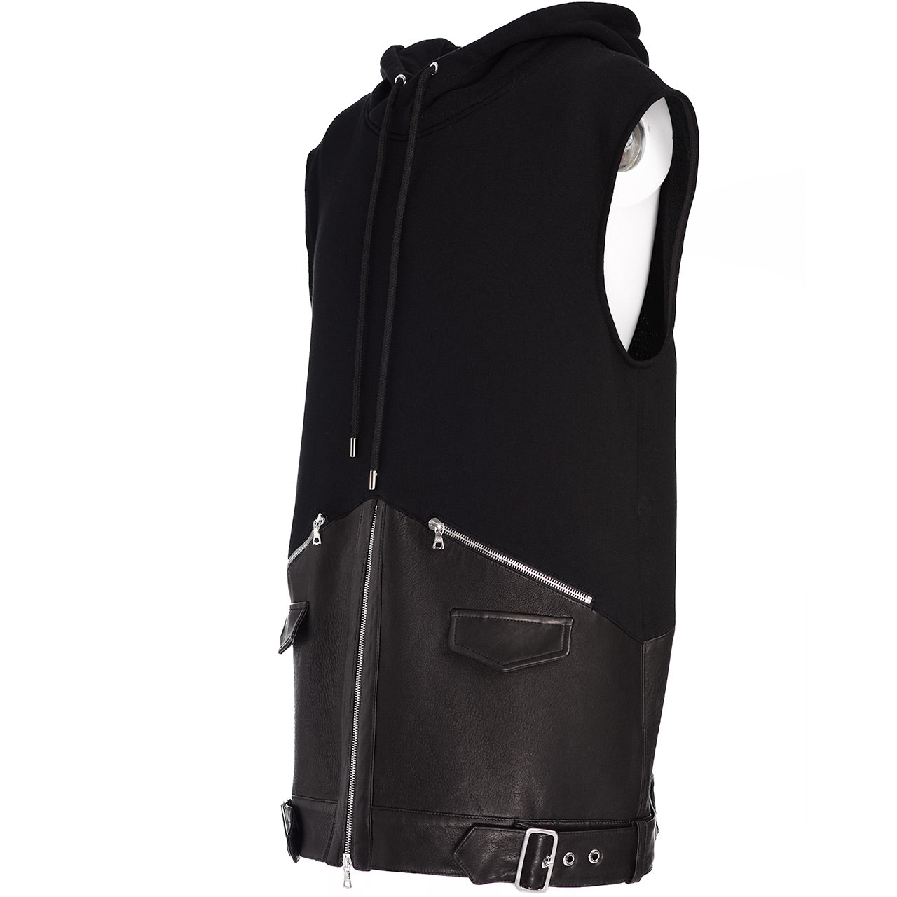 SLEEVELESS BIKER SWEATSHIRT HOODIE