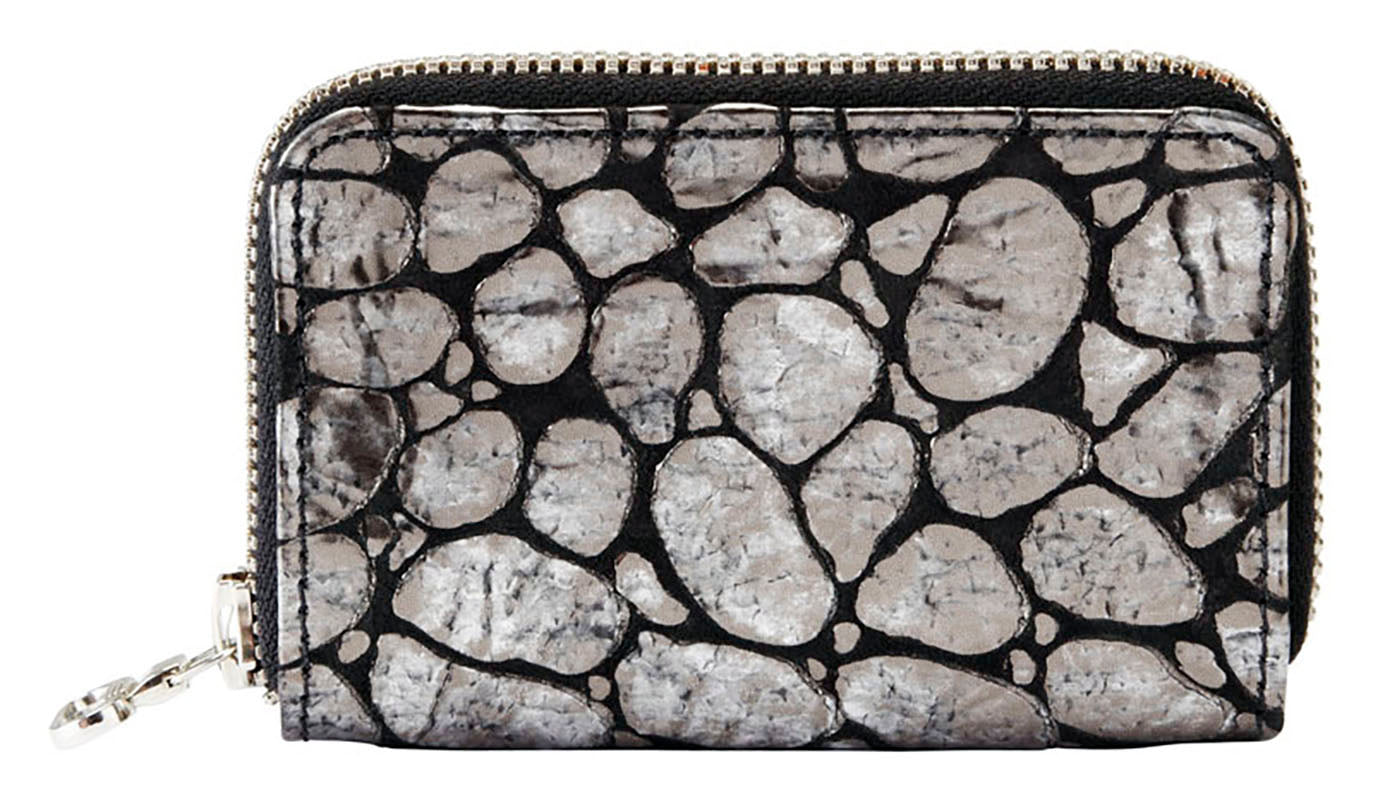 CHIOGGIO LEATHER ZIP WALLET SILVER