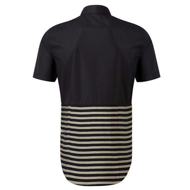 COLOR BLOCKED STRIPES SHIRT
